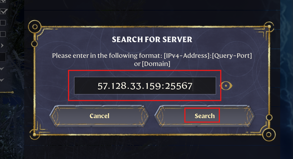 Search IP and Port