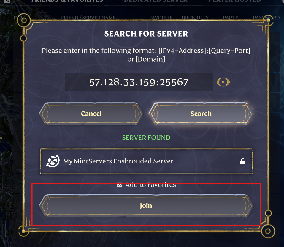 Join Found Server